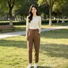 Pantalones de Algodón Lavado Difeiyang de Nueve Puntos/Cinco Puntos Algodón y Lino Casual Pantalones de Mamá Pantalones Cortos de Algodón para Pisar Puesto para Correr en el Jianghu
