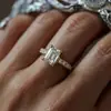 Anel Quadrado Clássico com Incrustação Cao Shi para Mulheres, Novo Acessório de Casamento de Primavera da Temu, Anel com Arranjo Geométrico Circular
