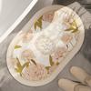 Alfombra de baño simple color crema antideslizante para el hogar absorbente de secado rápido borrable desechable de barro de diatomeas para el baño