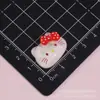 Acessórios de Resina de Gato Maçã Desenho Animado Feitos à Mão Cola de Creme Decorações DIY para Capas de Celular, Presilhas de Cabelo, Acessórios de Cabelo, Fivelas de Sapato e Enfeites