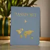 Cubierta de Pasaporte Personalizada de Cuero PU Etiqueta de Equipaje Portátil Set de Etiquetas para Equipaje de Viaje