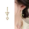 Pendientes Triangulares Creativos Retro Europeos y Americanos para Mujer, Modernos y Sencillos, Pendientes Personalizados Chapados en Cobre Oro Real, Joyería de Pendientes Geométricos