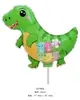 Nuevo clip de dibujos animados forma de dinosaurio margarita globo de empuje globo para fiesta de cumpleaños infantil