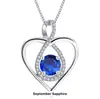 Collar de doble capa de plata de ley s925 con corazón eterno transfronterizo europeo y americano, colgante de piedra asiática para mujer con doce cumpleaños, cadena de clavícula.