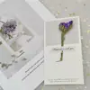 Cielo estrellado flor seca Día de la Madre tarjeta de felicitación bendición escrita a mano Festival de la Diosa tarjeta de felicitación de dibujos animados postventa flores tarjeta de agradecimiento