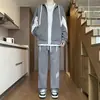 Nueva ropa de otoño para hombre: conjunto casual de dos piezas para hombre: sudadera con capucha de punto holgada de manga larga y pantalones deportivos rectos
