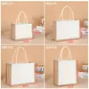 Bolsa de Lona de Lino Simple y Fresca Bolsa de Regalo Bolsa Corporativa con Logo Personalizado En Stock Bolsa de Yute Bolsa de Lona Patchwork