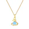 [Aço Titânio] Olhando para Xinghe Moda Luxo Leve Elegante Deslumbrante Colar de Diamante Corrente de Clavícula Versátil para Todas as Ocasiões Corrente de Aço Titânio