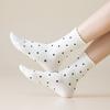 Calcetines para Mujer Estilo Japonés Otoño e Invierno Nuevos Calcetines de Media Caña de Lunares para Mujer Venta al por Mayor Versátiles Calcetines Holgados con Puño de Burbuja de Algodón