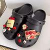 Zapatos con Agujeros Originales Manzana Zapato Flor Accesorios DIY Parte Superior Hebilla Decorativa Creativo Comida Juego Hebilla de Zapato Flor Libro Rojo Mismo