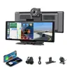 Grabadora 4K para Coche Montada en el Parabrisas de 10.26 pulgadas con Doble Grabación Frontal y Trasera, Proyección de Pantalla de Espejo, Navegación, Pantalla Portátil Transfronteriza