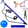 Pilates Fitness Rod quatro peças yoga bola cinto elástico peito treinamento muscular Pilates funcional haste alongar corda elástica