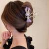 Pinza de Garra con Borla de Rosa de Hada Estilo Bosque para Mujer, Pinza de Mariposa Grande Fresca y Elegante para la Parte Posterior de la Cabeza, Pinza de Tiburón