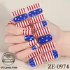 Zhengxiang Pegatinas para Uñas Estilo Europeo y Americano Impermeables Bandera del Día de la Independencia de EE. UU. Película de Esmalte para Uñas Pegatinas para Uñas con Brillo Flash Sin UV