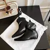 Botines de cuero para mujer de 5 cm de altura, Botas Martin adelgazantes estilo francés, Botas de vaquero occidentales de punta fina, Botines Chelsea con corte en V