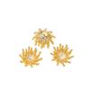 Chapado en Cobre Oro Verdadero 18K Perla Flor de Loto Funda Flor Doble Núcleo Hueco Gorra China 14K diy Accesorios Antiguos para Horquillas C02