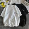 2025 Verão Novo Estilo Coreano Solto Bf Gola Redonda Manga Curta Camiseta Feminina Design Americano Marca Tendência Top Desenho Animado Ins