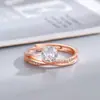Novo Produto Seiko Cravejado com Zircônia Diamante Brilhante Anel Aberto Feminino Luxo Leve Francês Alto Padrão Anel de Casamento Simulador de Um Quilate