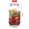Botella de vidrio transparente tipo Mason transfronteriza 16 oz Taza Mason frasco de vidrio Mason sellado frasco de vidrio ligero para alimentos ensalada botella de mermelada botella de lata