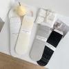 Calcetines de Encaje de Color Sólido Estilo Japonés para Primavera y Verano Calcetines de Malla Hueca de Color Sólido Transpirables Dulces JK Combinan con Todo de Media Caña para Mujer