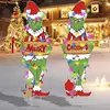 Nuevo letrero de suelo navideño con diseño de cachorro Grinch, letrero impermeable para césped de fiesta al aire libre, jardín