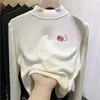 Camiseta de Manga Longa Básica de Veludo Alemão Outono e Inverno para Meninas Top Quente Escovado Meia-Gola Infantil Roupa Íntima Cartoon para Bebês Roupas Infantis
