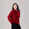 Ropa positiva única / Capa base de punto para mujer Cuello alto Moda Estilo nuevo Cómodo Suéter de lana Jersey Cepillado