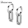 Pendientes de Diseño de Nicho Nuevos de 25 Años Moda Elemento Swarovski Pendientes Geométricos Ovalados para Mujer