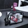 Código bidimensional juego de tres piezas nuevo PVC transparente bolsa de tocador almacenamiento impermeable bolsa de cosméticos portátil portátil portátil almacenamiento