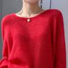 Suéter de Cashmere Feminino Gola Redonda Outono e Inverno Novo Manga Longa Linha Única Pronto para Vestir Suéter Tricotado Base Venda Direta da Fábrica