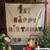 Letras de Aniversário de Tecido Arte em Tecido DIY Tecido Quadrado b Boneca de Algodão Primeiro Aniversário Cem Dias Trabalho Manual Infantil Tecido