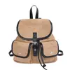 Mochila Retro con Solapa y Cordón para Mujer 2026 Nueva Pequeña de Nicho Gamuza Felpa Mochila con Múltiples Bolsillos Mochila Escolar Ligera