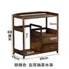 Gabinete de Té Móvil Gabinete Lateral de Cocina Estante para Té Estante Cubo Estante de Almacenamiento de Madera Maciza de Bambú Mesa Lateral de Mesa de Té