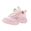 Zapatos Infantiles 2026 Primavera y Otoño Niñas Zapatos que se Iluminan Botón Giratorio Zapatos tipo Papá Zapatillas para Niñas Pequeñas con Patrón de Pentagrama Modelo Nuevo