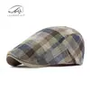 Boina Cuadros Clásica Nueva 2024 para Hombres y Mujeres, Gorra de Sol Casual de Moda Estilo Coreano, Gorra Delantera Retro Británica
