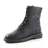 Botas Negras Estilo Martin para Mujer 2020 Otoño e Invierno Nuevas Versátiles Planas con Cordones Botines Cortos Casuales Moda Estilo Británico Botas Individuales Modernas