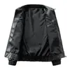 Chaqueta de Cuero Roja Estilo Americano de Marca de Moda para Hombre, Chaqueta de Gama Alta Fresca y Elegante con Cuello Solapa