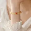 Cristal Amarelo Cristal Natural Cristal de Cabelo Dourado Pulseira de Cristal Pulseira Feminina Joia de Presente Exquisite Contas Artesanais Pulseira de Contas