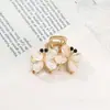 Pinza para el pelo de metal con forma de flor dulce de cinco pétalos, media coleta, pinza de tiburón simple, accesorio para el pelo de pinza lateral versátil con diseño floral