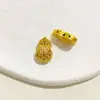 Retenção de Cor Elevada Ouro Areia Gravado Resistente Incrustado com Diamantes Furo Passante Borboleta Contas de Transferência Cabaça Contas Soltas Pulseira Feita à Mão Acessórios de Contas