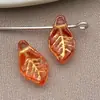 Cuentas Espaciadoras de Vidrio Vintage Multicolor con Hoja Pintada en Oro Colgante Llavero DIY Hecho a Mano Accesorios de Joyería con Cuentas