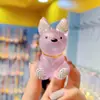 Resina transparente Diamante de Cristal Llavero de Perro Llavero colgante de muñeca de resina de moda exquisita para mujer venta al por mayor