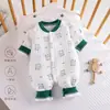 Mono Cálido de Bebé para Primavera y Otoño Clase A para Recién Nacidos Algodón Puro Sin Etiquetas Pijama de Casa Traje para Gatear Infantil Romper