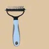 Peine de Peluquería para Mascotas de Doble Cara, Herramienta Desenredante y Adelgazante para Perros Gatos, Removedor de Nudos Indoloro, Cepillo para Pelo de Mascota