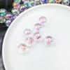 Cuentas redondas de 16 mm con baño de UV, transparentes y creativas, con agujeros rectos, sueltas, para pulseras y accesorios para el cabello.