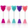 Escova de Limpeza Facial Popular de Silicone Transfronteiriça, Escova Dupla para Máscara Esfoliante, Ferramenta de Beleza, Raspador para Máscara Facial de Lama, Escova de Limpeza