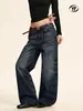 Jeans Yongfang Estilo Americano 3D Bigote para Hombres y Mujeres, Pantalones Casuales de Diseñador Slim-Fit Lavados de Pierna Recta de Largo Completo