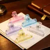 Clipes translúcidos em cores de macaron, clipes de fixação e armazenamento para documentos de escritório e recibos, clipes de mola multifuncionais