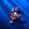 Novo tridimensional artesanato cristal diamante flor corpete moda coreana elegante broche acessórios fábrica atacado
