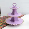 Soporte de exhibición para mesa de postres, soporte para pasteles desechable, bandeja para postres, decoración de fiesta de cumpleaños, soporte para exhibición de pastelería